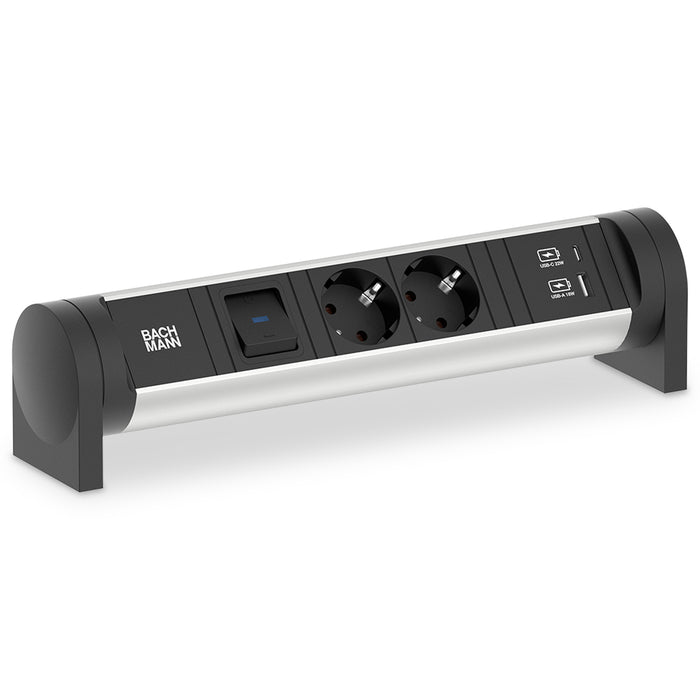 Cycle Desk 2 stroomingangen 1 USB A+C ingang Zwart (Nieuw)