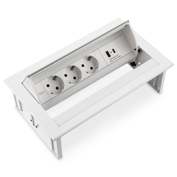 Power Desk In 3 stroomingangen 1 USB-A+C ingang Wit (Nieuw)