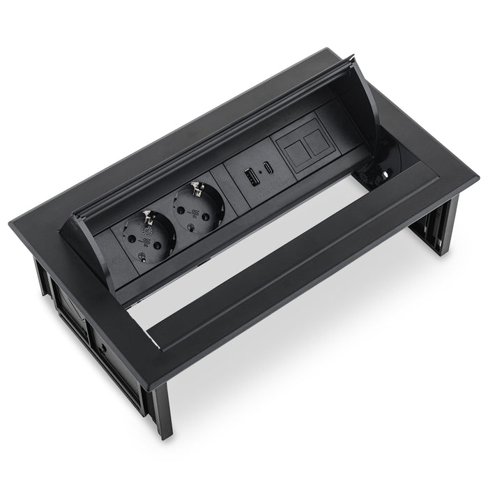 Power Desk In 2 stroomingangen 1 USB-AC ingang Zwart (Nieuw)