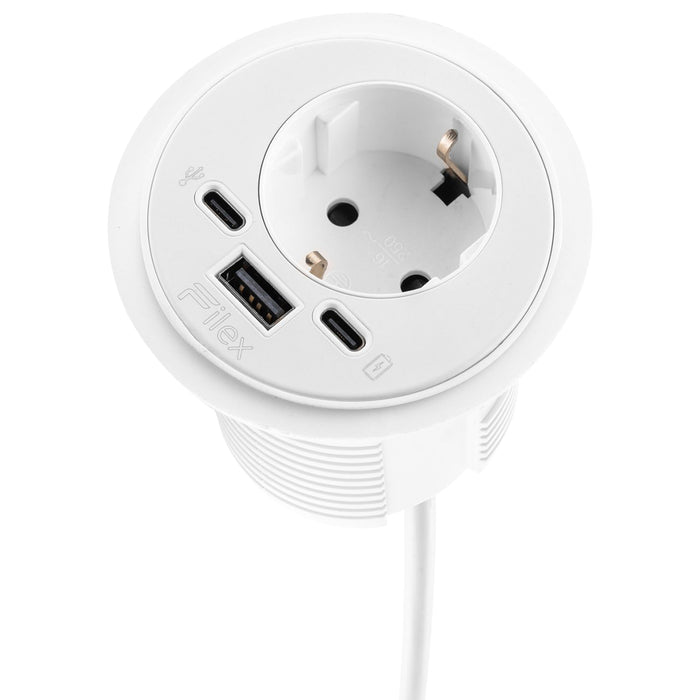 Spot 1 stroomingang 1 USB A+C ingang Wit (Nieuw)