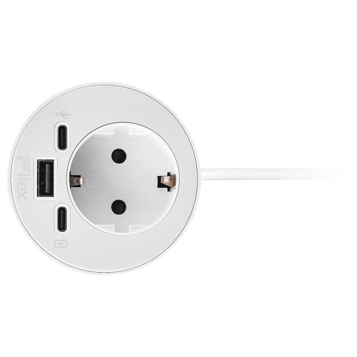 Spot 1 stroomingang 1 USB A+C ingang Wit (Nieuw)