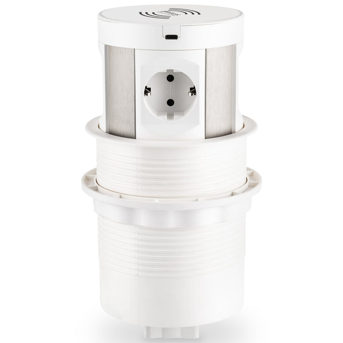 QI Power Pop Up Meeting 4 stroomingangen  2 USB A+C (Nieuw)