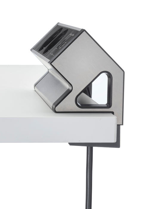 Power DeskUp 2 stroomingangen 2 USB ingangen RVS (Nieuw)