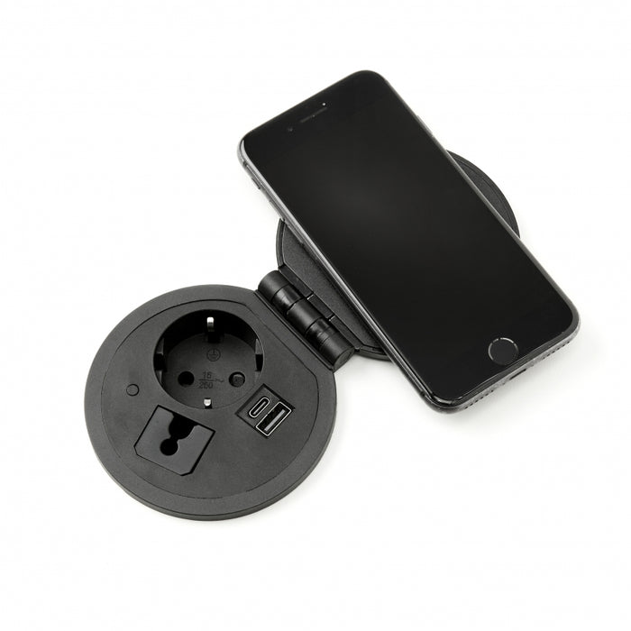 Power-Spot Zwart 1 Stroomingang + 1 USB Ingang (Nieuw)