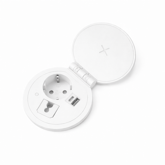 Power-Spot Wit 1 Stroomingang + 1 USB Ingang (Nieuw)