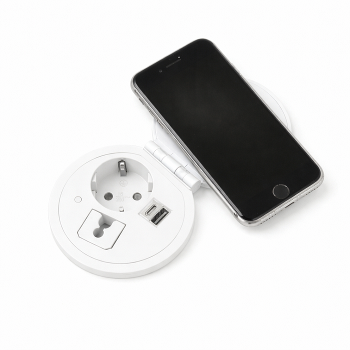 Power-Spot Wit 1 Stroomingang + 1 USB Ingang (Nieuw)