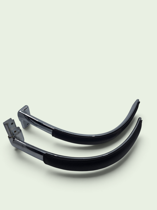 Set armleggers vergaderstoel, chroom / zwart leder