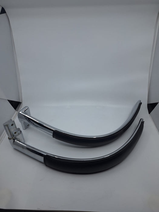 Set armleggers vergaderstoel, chroom / zwart leder
