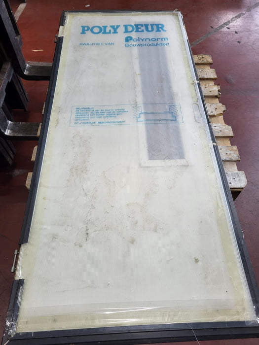 Polydeur / Polynorm deur met ruit, wit, 87 x 206 cm