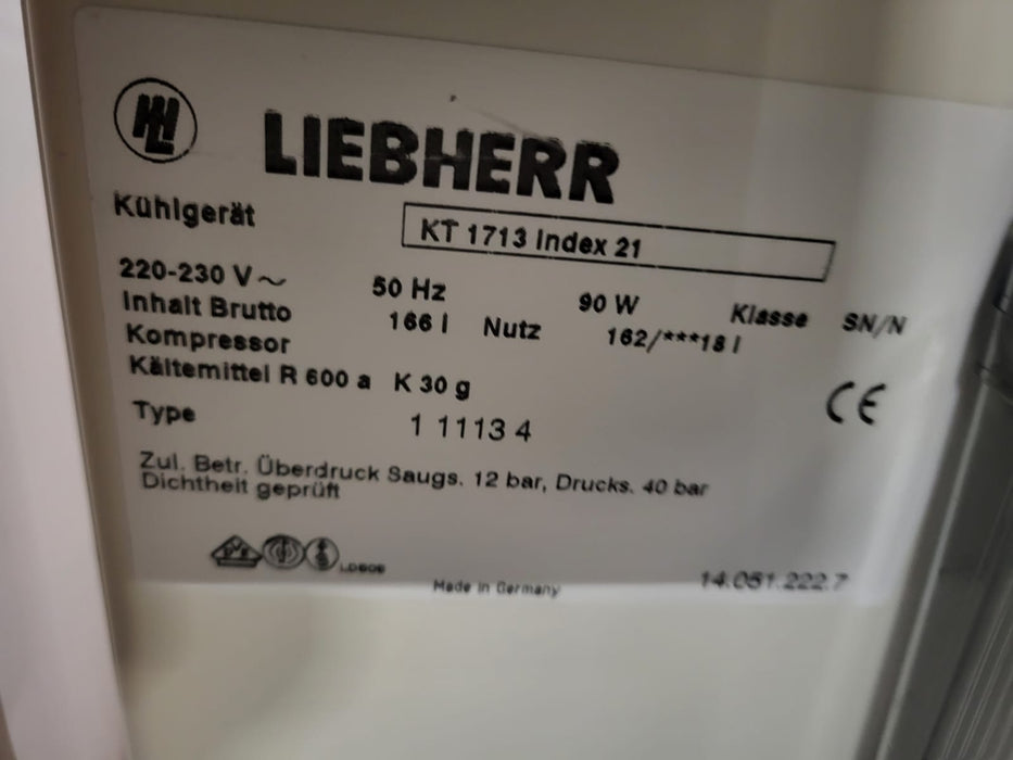 Liebherr KT 1713, Wit, B x D x H 60 x 60 x 84 cm