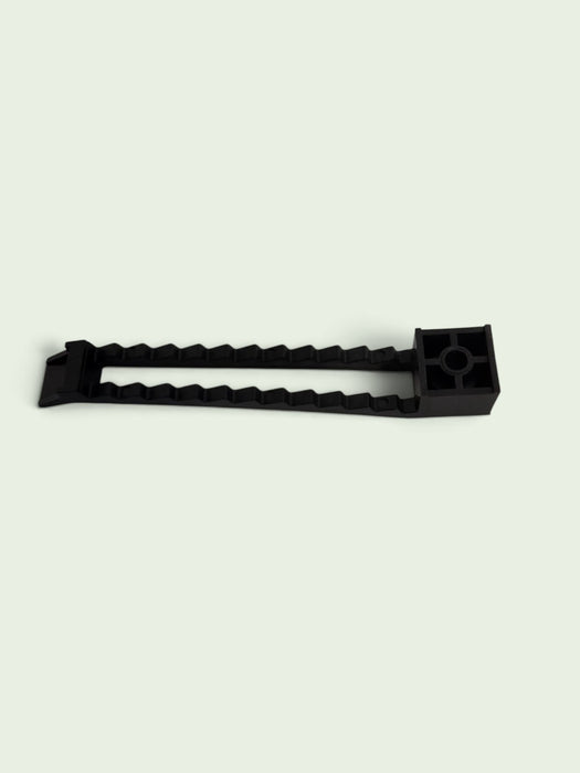 Kabelklem enkel, zwart kunststof, 11 cm lang.