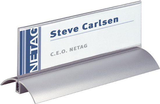 Durable de Luxe, tafelnaambord, Alu / Acryl, 61 x 210 mm