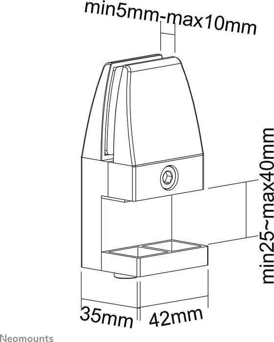 Neomounts bureauklem, 8-25 mm (set van 2 st.), wit