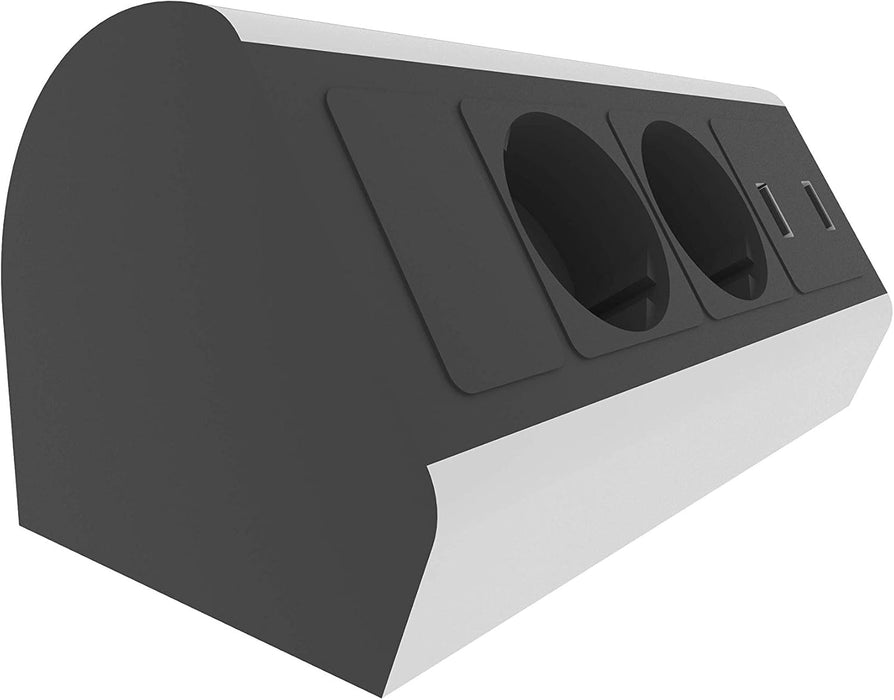 Götessons powerdock, 2x stekker, 2x usb, zwart