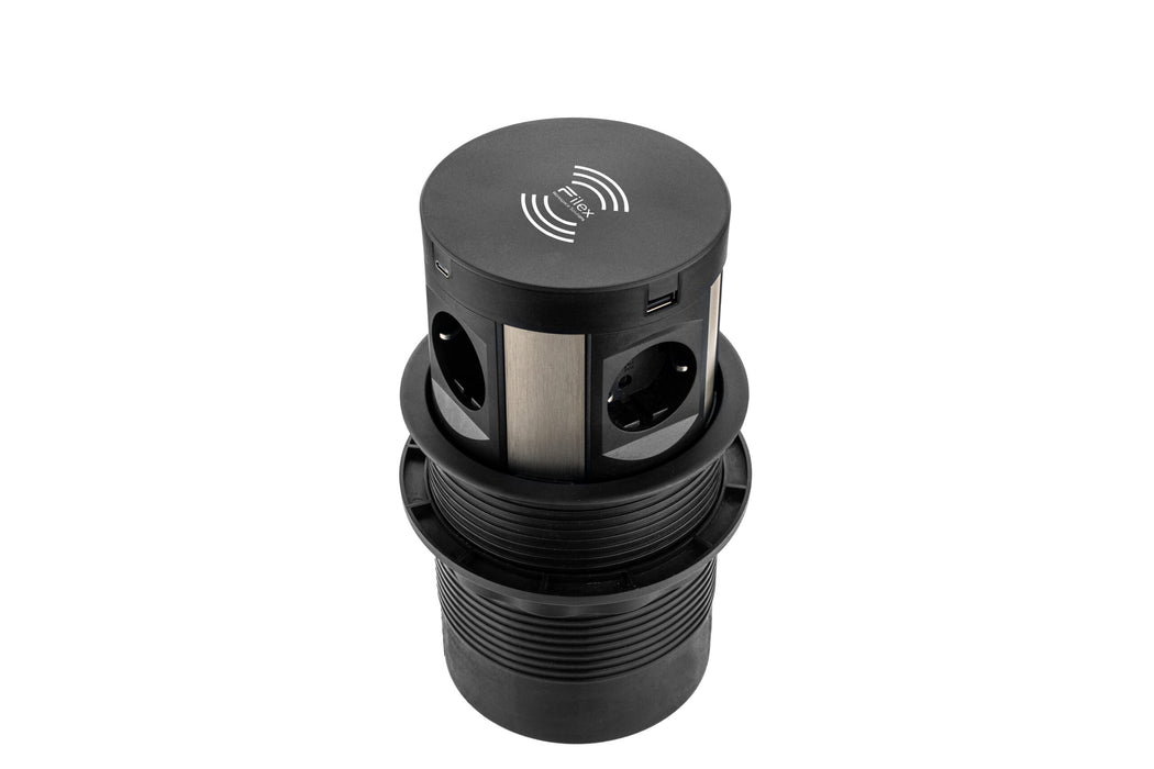QI Power Pop Up Meeting 4 stroomingangen 2 USB A+C (Nieuw)