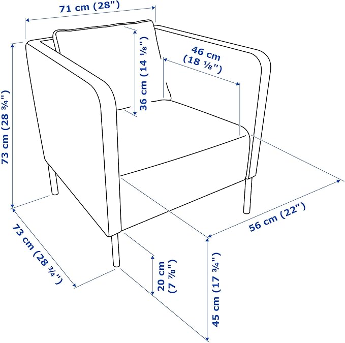 Ikea Ekerö fauteuil, zwart leder