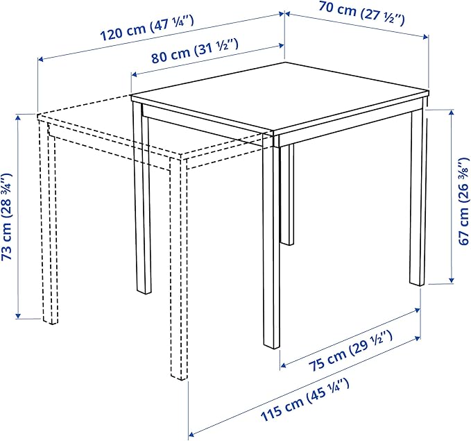 Ikea Vangsta uitschuifbare eettafel, bruin, 75x120/180 cm