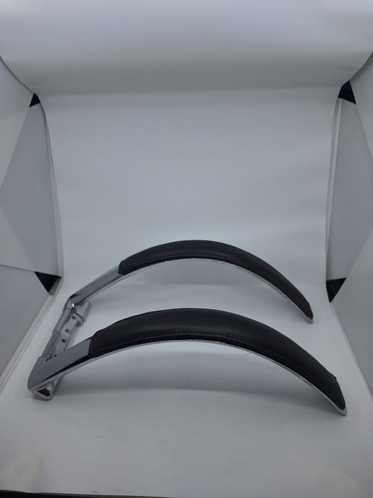 Set armleggers vergaderstoel, chroom / zwart leder