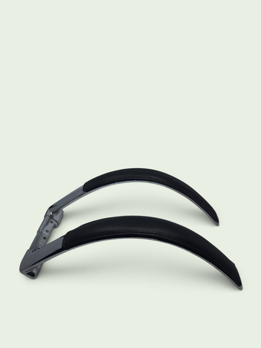 Set armleggers vergaderstoel, chroom / zwart leder