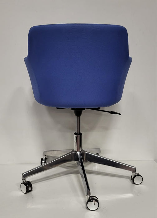 Bureaustoel / vergaderstoel, petrol blauwe stof, 60 x 56 x 74 cm