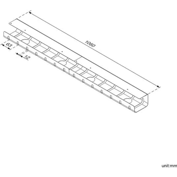 Roline 17.03.1302 kabelgoot, zilver, B x D x H 11 x 8 x 53 cm