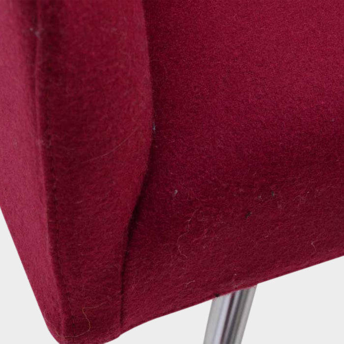 Design fauteuil Arper Saari, fuchia, verrijdbaar onderstel