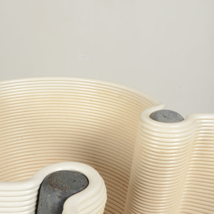 Plantenbak Dirk van der Kooij, wit / grijs