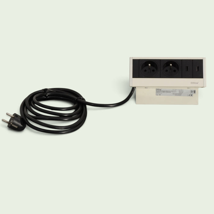 Evoline typ 980 stekkerdoos voor bureau, wit, 18 x 7 cm