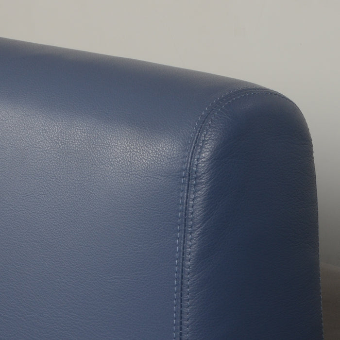 Ontvangstbank Kusch+CoTerminal, blauw/bruin leder, 300x126cm