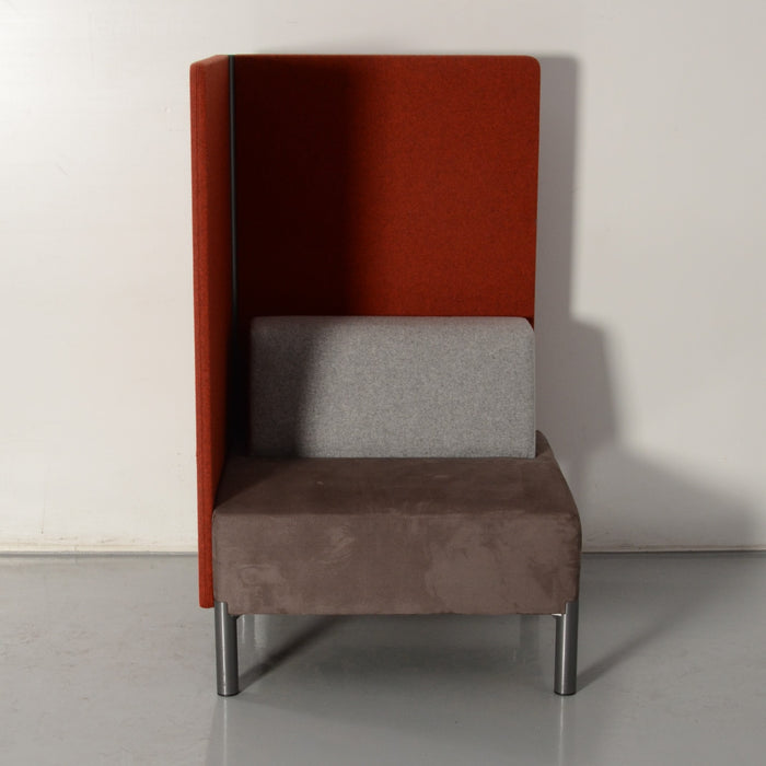 Vepa Moi zitbank, rood / antraciet, 140 x 84 x 84 cm, links
