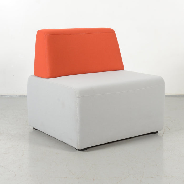 Steelcase cube ontvangstbank, oranje / lichtgrijs, 80 x 76cm