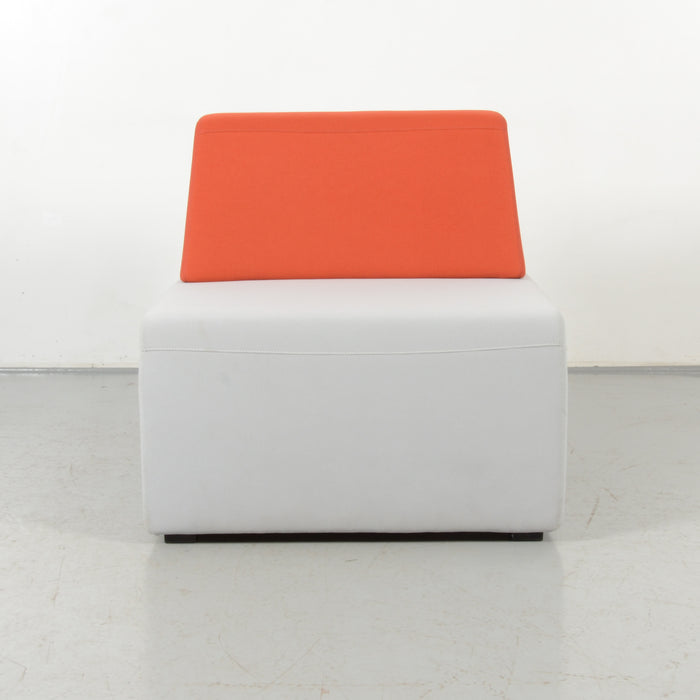 Steelcase cube ontvangstbank, oranje / lichtgrijs, 80 x 76cm