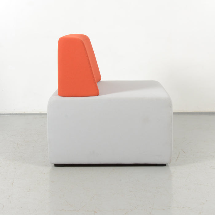 Steelcase cube ontvangstbank, oranje / lichtgrijs, 80 x 76cm