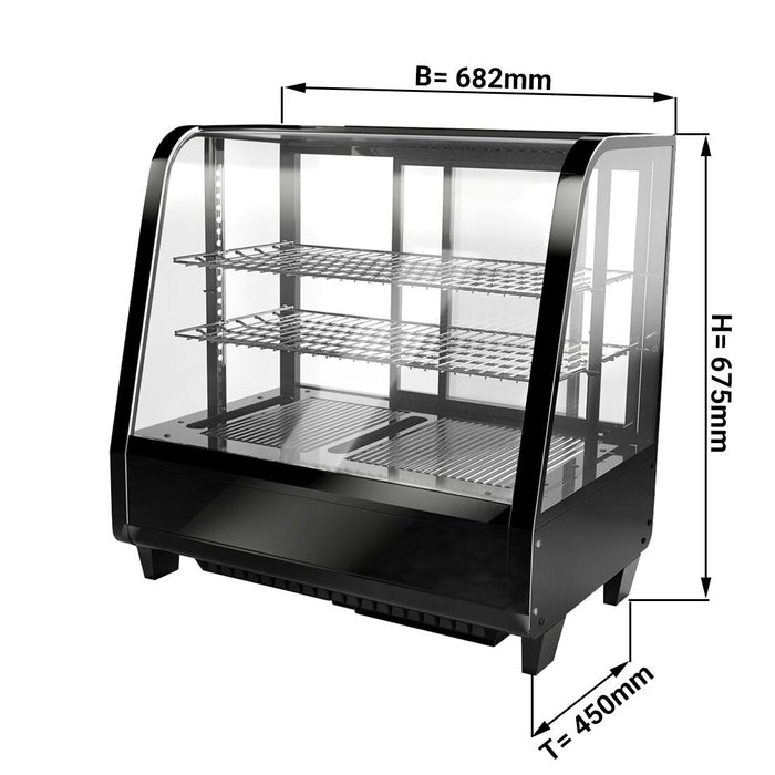 GGM Gastro koelvitrine, zwart, 100 liter