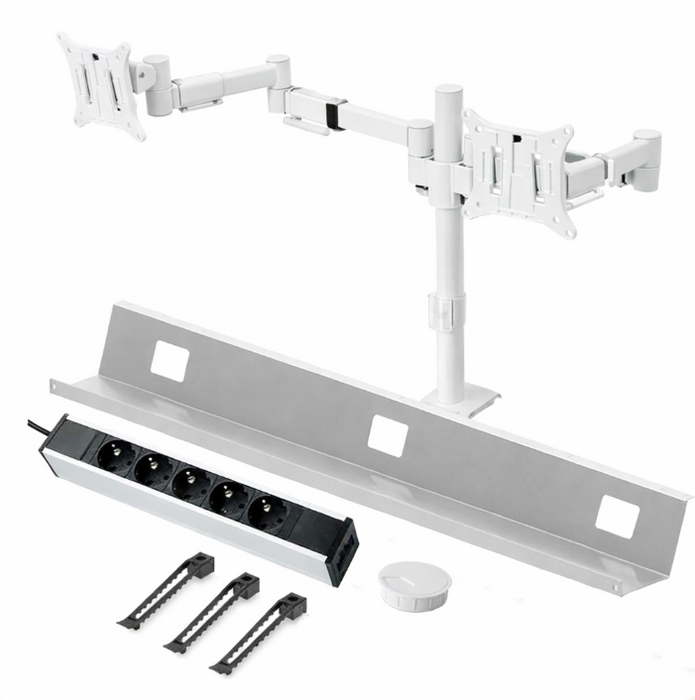 Kabelmanagementset Cleandesk Basic Pro Wit (Nieuw)