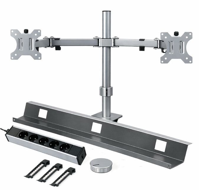 Kabelmanagementset Cleandesk Basic Pro Aluminium (Nieuw)