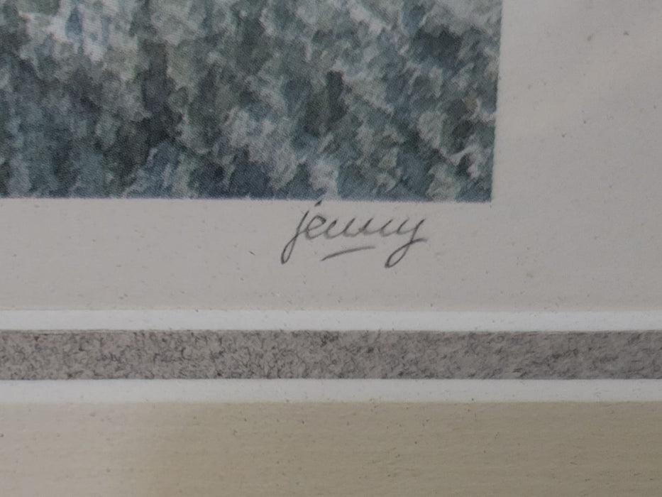Aquarel van Jenny homan, 52 x 62 cm, heuvellandschap