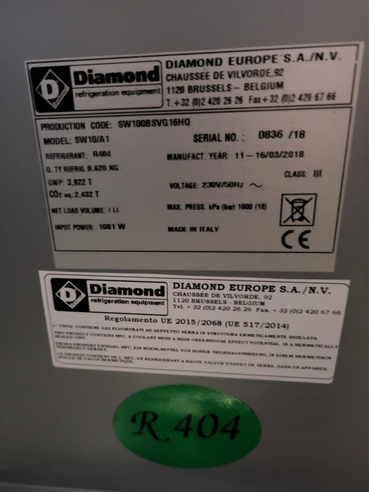 Diamond wandkoeler, RVS, 193 x 100 x 55 cm