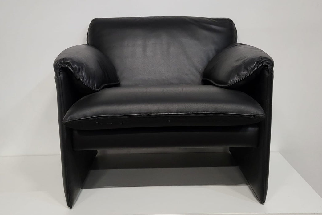 Leolux Bora Bora 3-zits design fauteuil, zwart leder