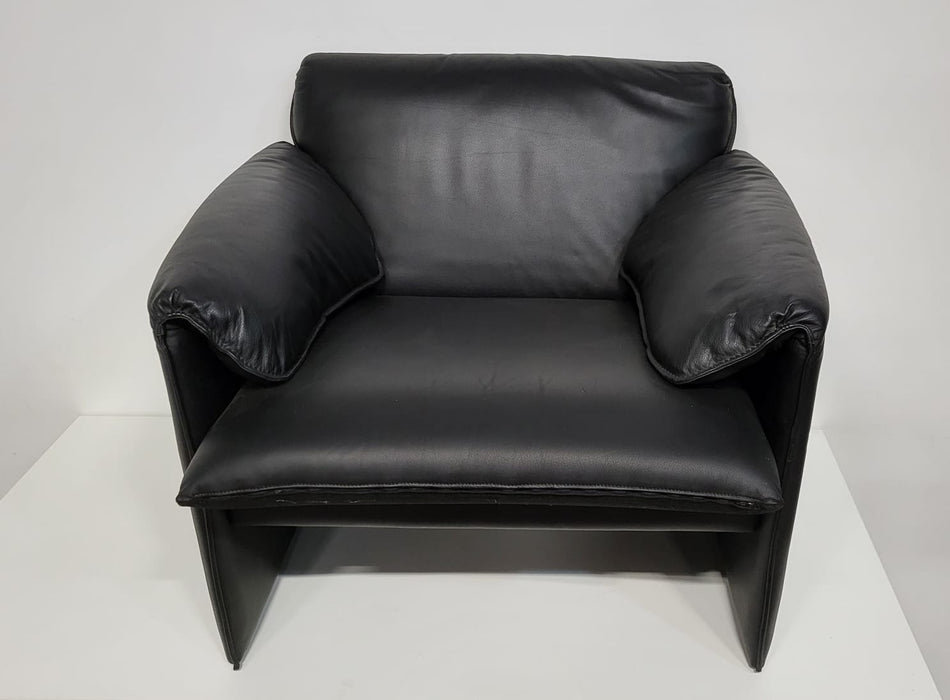 Leolux Bora Bora 3-zits design fauteuil, zwart leder