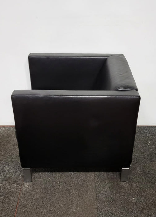 Walter Knoll Foster 500 design fauteuil, zwart leder