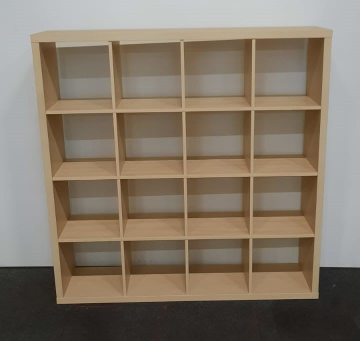 Ikea Kallax vakkenkast, licht eiken, 147 x 147 cm, 16 vaks