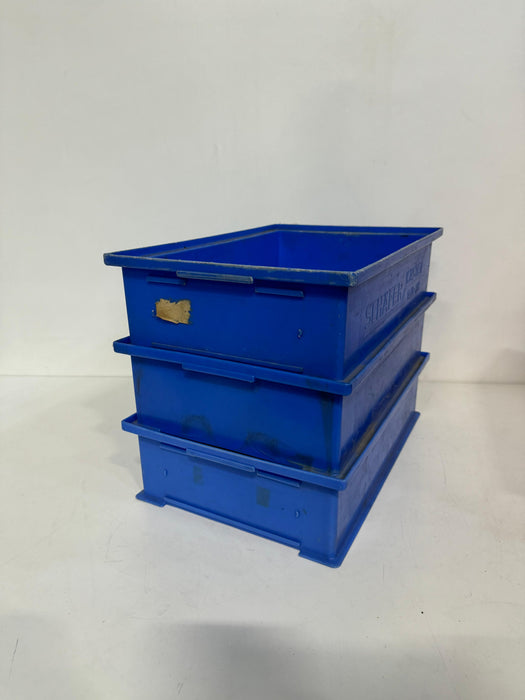 Partij magazijnbak, blauw, 14 stuks, 46 x 31 x 12 cm