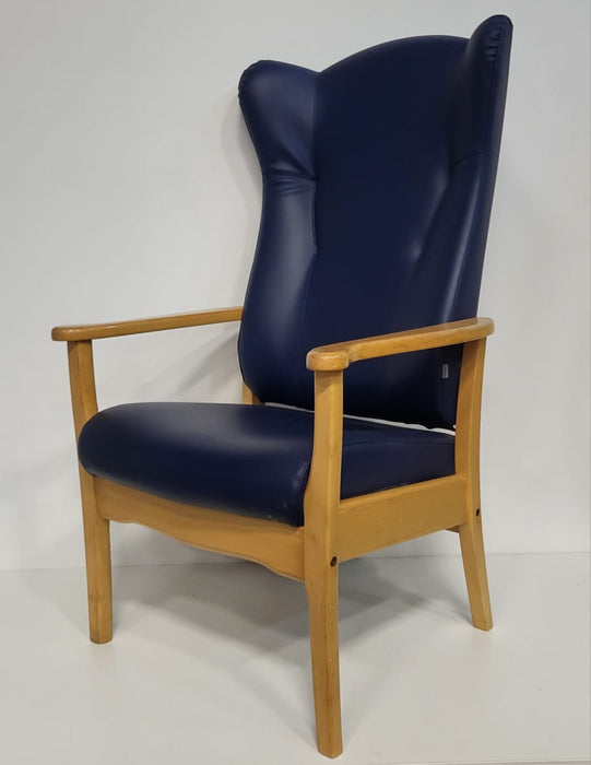 Helland fauteuil, blauw kunstleder