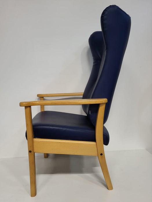 Helland fauteuil, blauw kunstleder