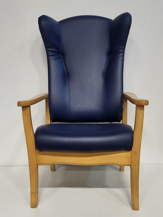 Helland fauteuil, blauw kunstleder