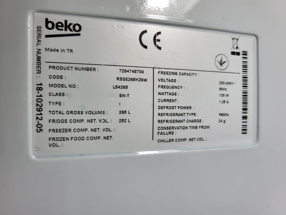 Beko LK54265 vrijstaande koelkast, wit 55 x 58 x 146 cm