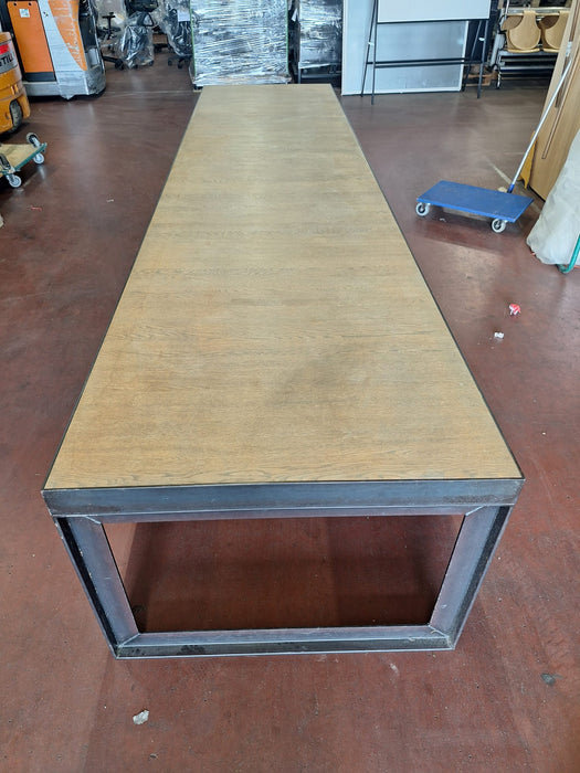 Solidesk vergadertafel, Eiken blad, 410 x 100 cm, vaste hoog