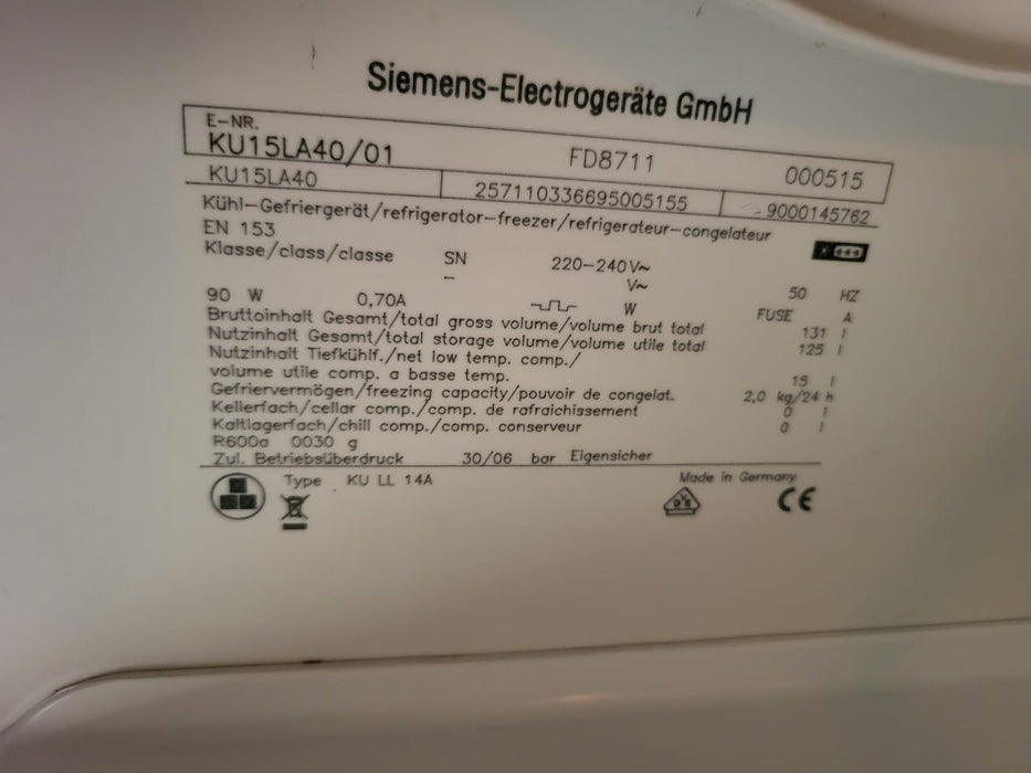 Siemens KU15LA40 onderbouw koel/vriescombinatie