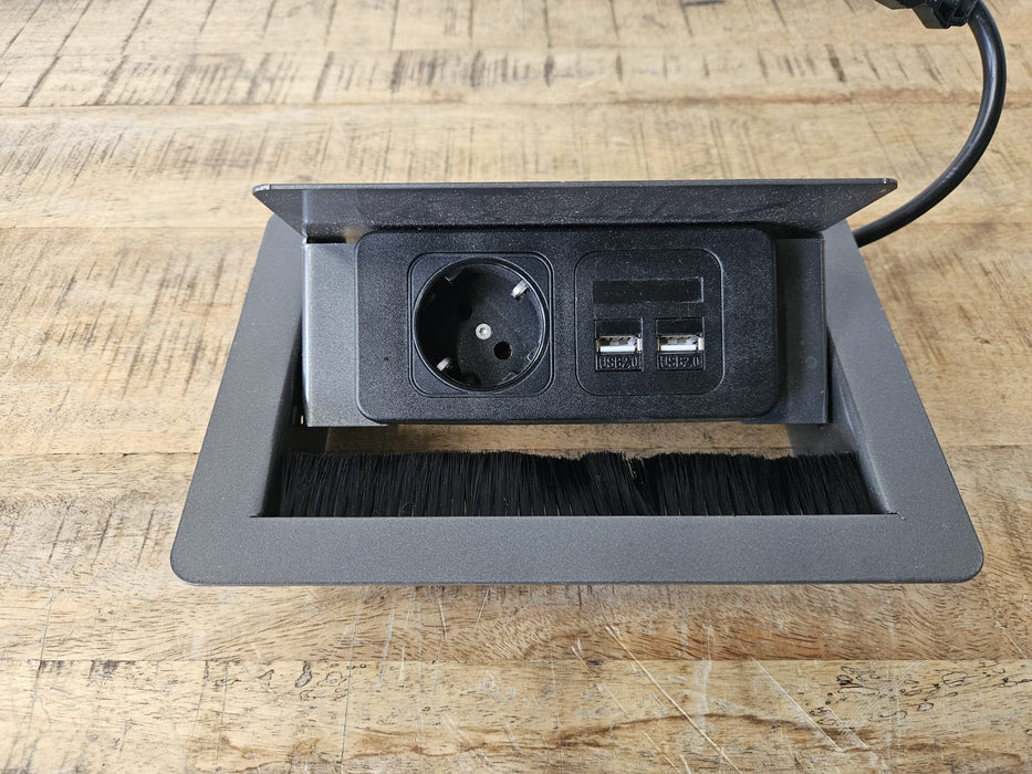 AH-Meyer inbouw stekkerdoos voor bureau, 19 x 13 cm
